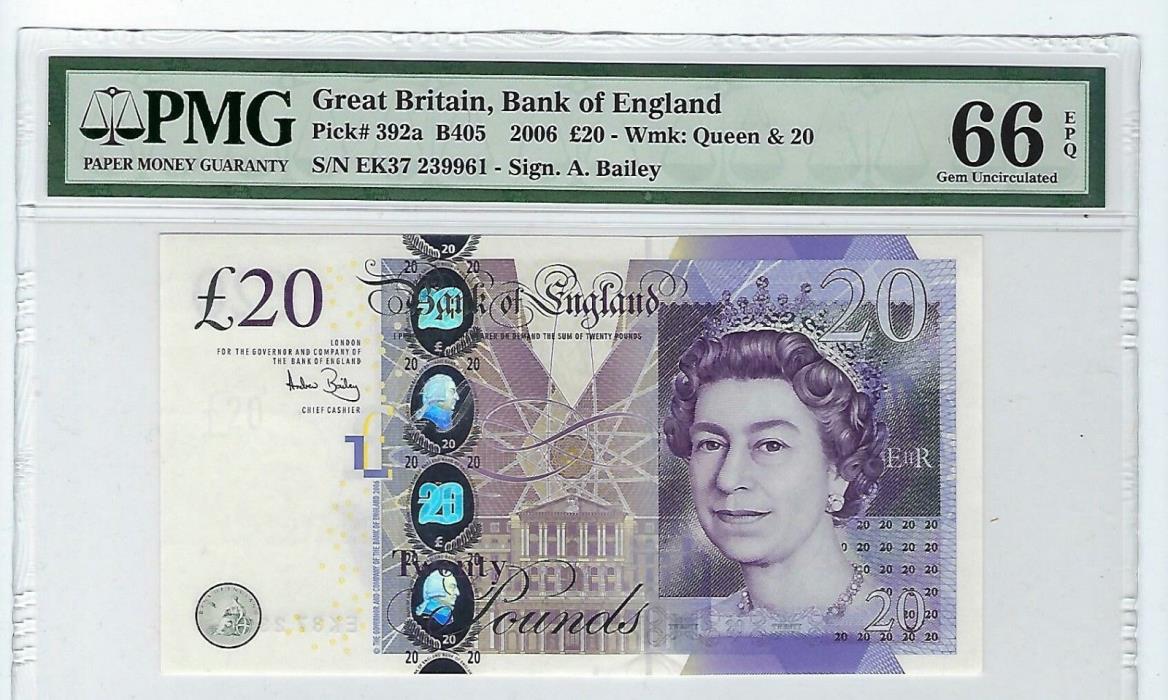 Great Britain, 2006 20 Pounds P392a PMG 66 EPQ