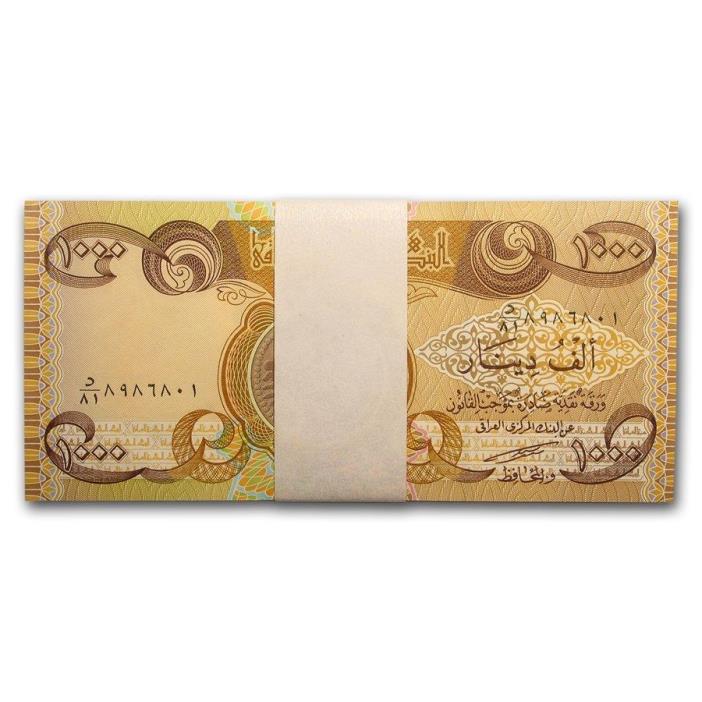 Iraqi Dinar Bundle 1000 Banknotes x 100 x 1,000 Pack Circulated 100,000 total