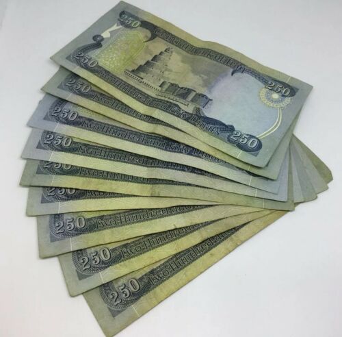 Central Bank Of Iraq  Circulated 2,250 (9) 250 Notes Currency DINAR