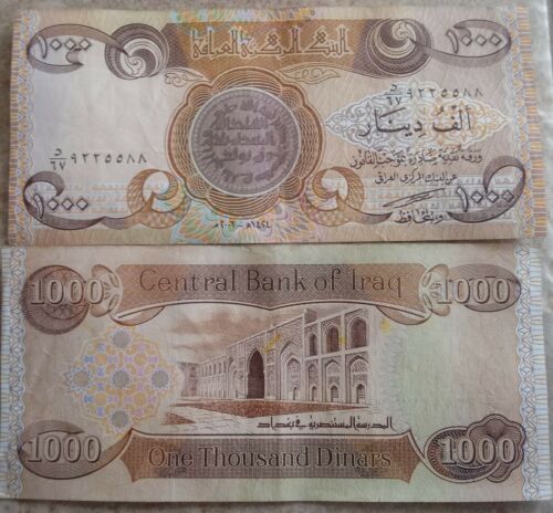 1x 1,000 Iraqi Dinar Note! Circulated! LOOK! Every 10 bought gets a Silver Bar +