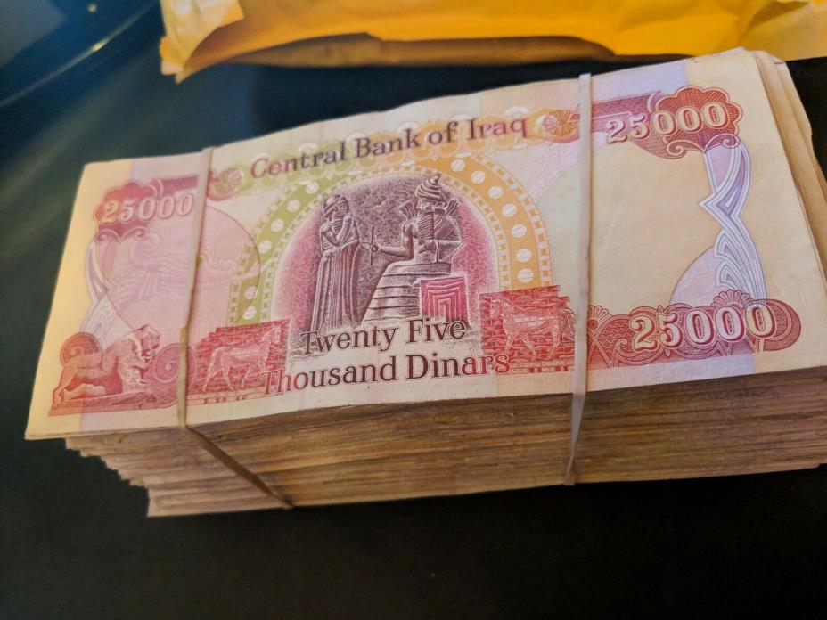 1,000,000 dinar x40 25,000 Iraqi Dinar Bank Note Iraq 25000 25K IQD Circulated