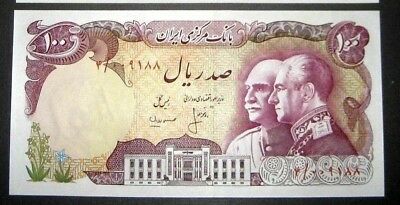 Last SHAH-one Rare Shah Gem UNC-  100 Rials P108.Commemorative-Over 60 Years Old