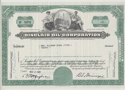 Sinclair Oil Corporation Stock Certificate