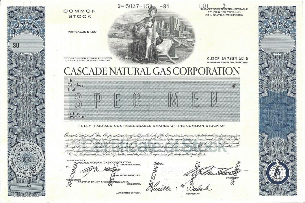 CASCADE NATURAL GAS CORPORATION.....ABN 