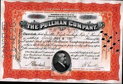 1906 Pullman Company - Railroad Sleeper Cars Original Stock Certificate Chicago