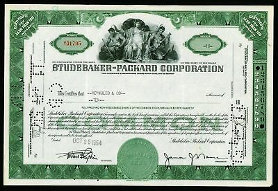 Studebaker Packard Corporation 1954 Genuine stock certificate