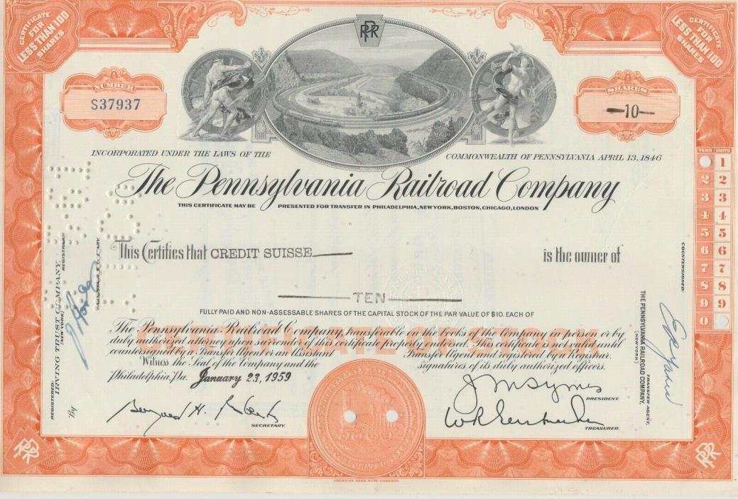 Stock Certificates 10 Total Railroads Air-Freight Banking Oil Food More