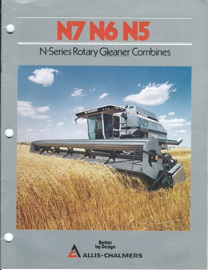 Farm Combine Brochure - Allis-Chalmers - N7 N6 N5 - Rotary Gleaner c1982 (F6536)