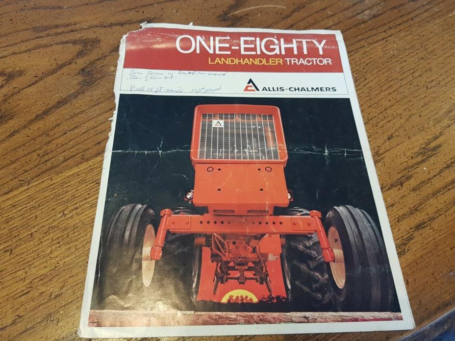 Vintage Original Allis Chalmers 180 One Eighty Landhandler Tractor Brochure