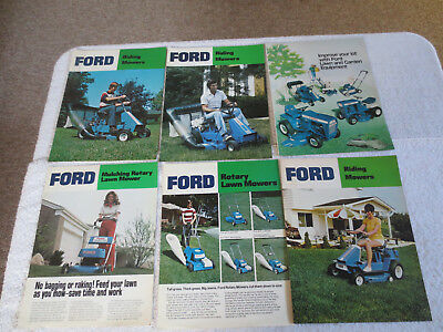 VINTAGE FORD LAWN MOWER GARDEN TRACTOR SALES LITERATURE BROCHURE GROUP LOT of 6