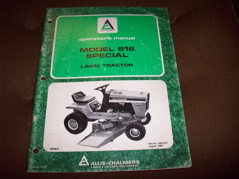 Allis-Chalmers 616 Special Lawn Tractor  Operator's Manual