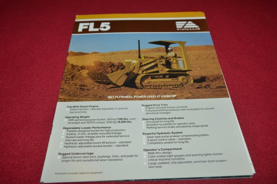 Fiat Allis Chalmers FL5 Crawler Loader Tractor Dealer's Brochure YABE18