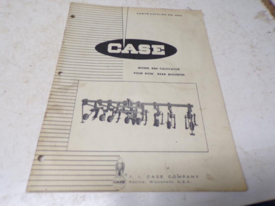 1963 Case Parts Catalog no A816 Model R84 Cultivator