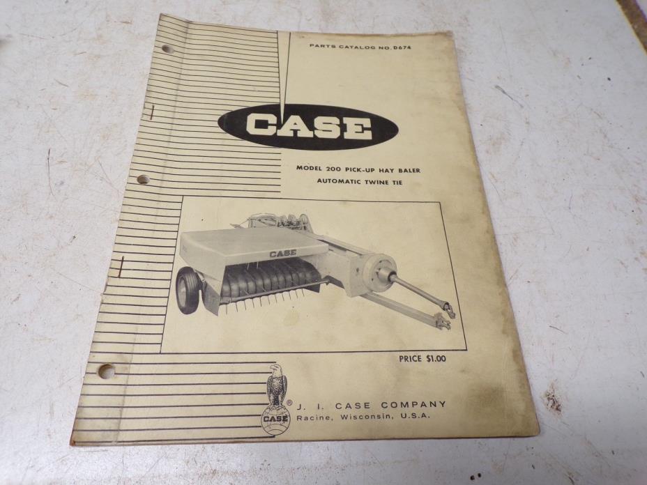 1966 Case Parts Catalog no. D674 Model 200 Pickup Hay Baler
