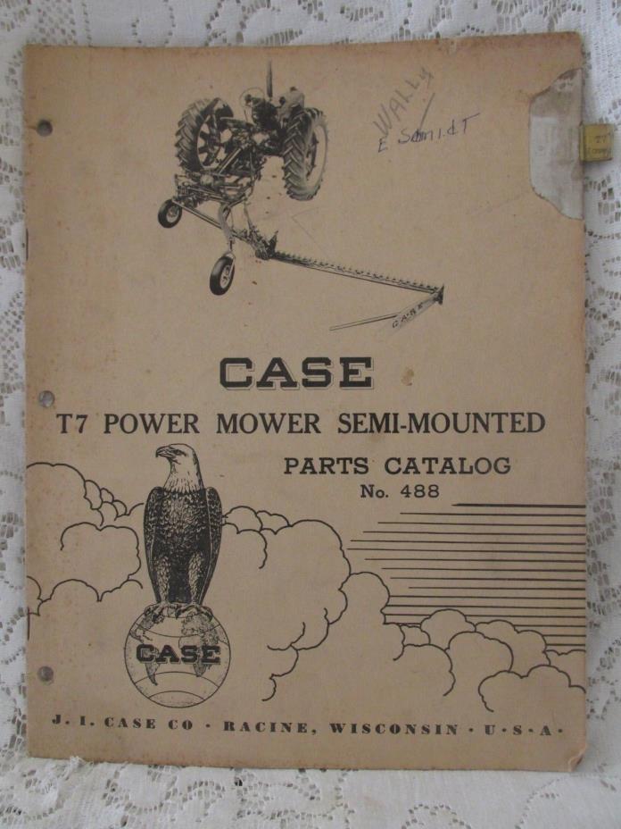 Vintage Case Parts Catalog T7 Power Mower Semi-Mounted