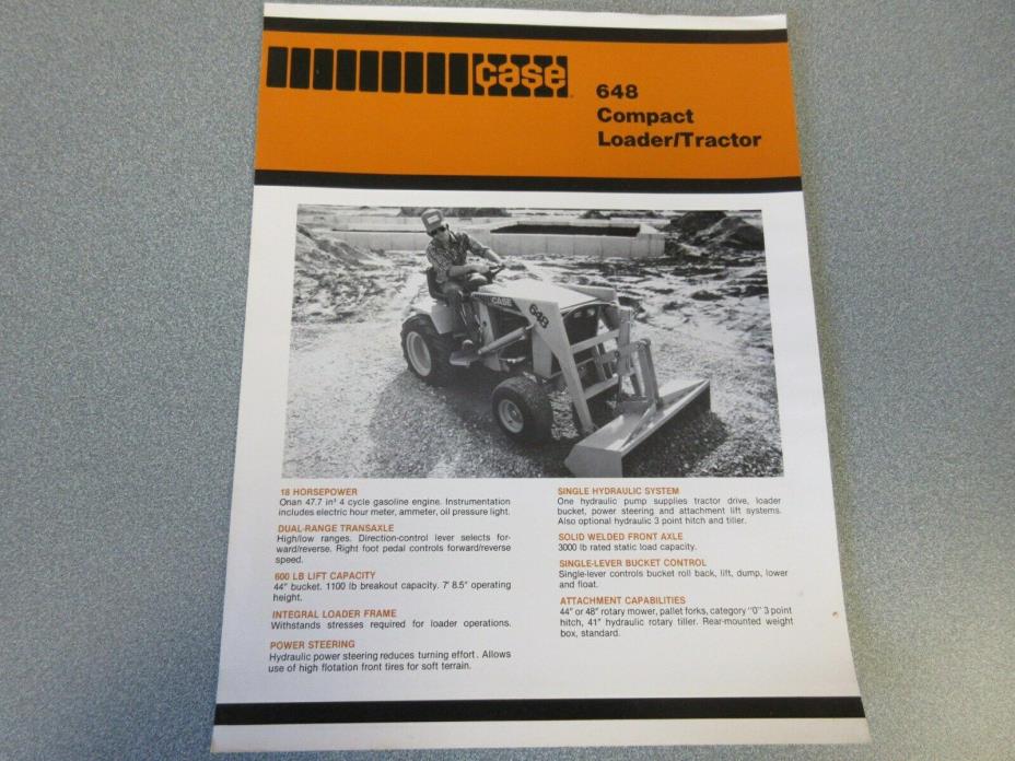 Case 648 Compact Loader Tractor Sales Sheet
