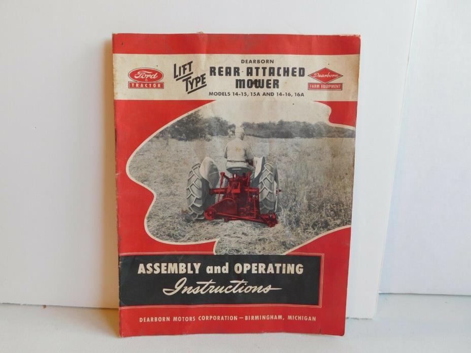 1953 Ford Rear-Attached Mower Assembly & Operating Instructions