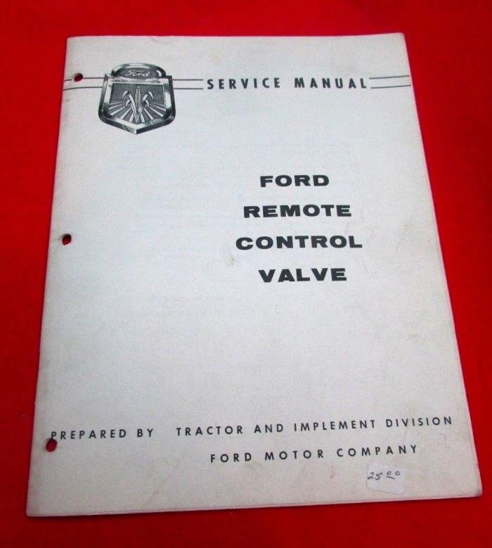 Ford Service Manual, Ford Remote Control Valve