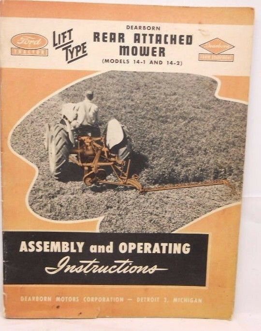 Ford, Assembly and Operating Instructions, Rear Attached Mower Models 14-1...MC