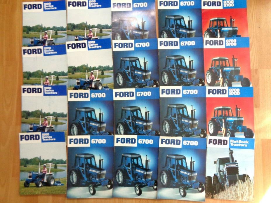 Group 20 vintage Ford tractor brochures catalogs original VG 1000 6700 8700 9700