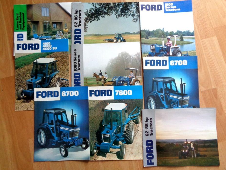 9 vintage Ford Tractor brochures catalogs 1000 thru 7710 tractors **