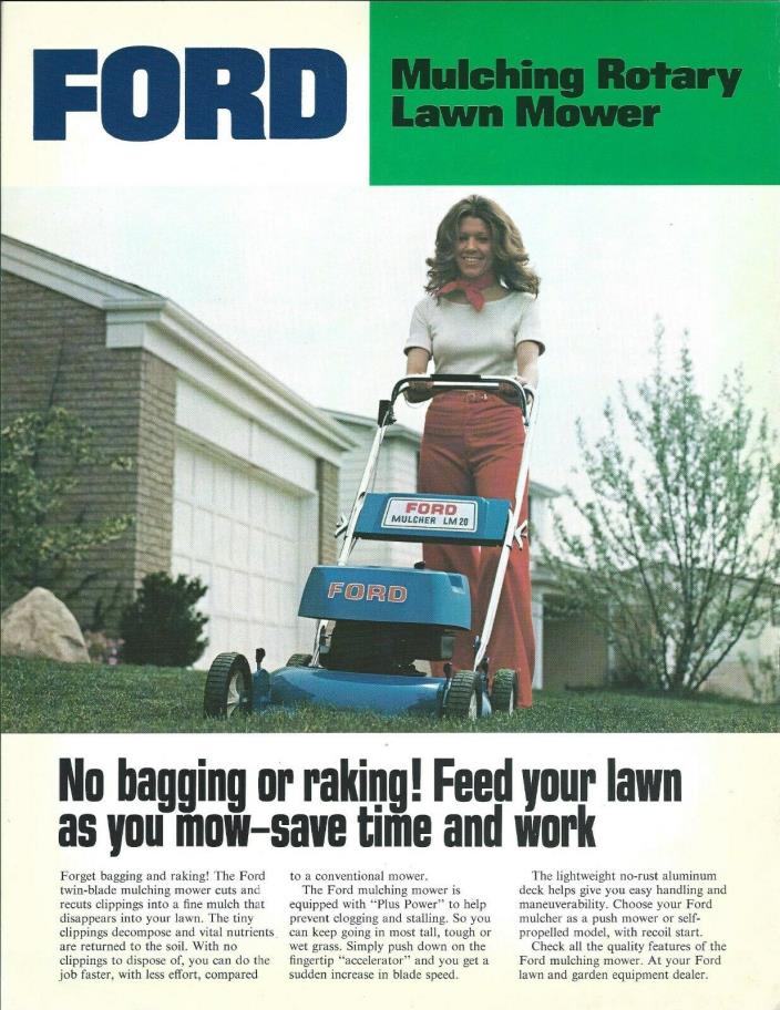 Lawn Equipment Brochure - Ford - Mulching Rotary Mowers c1970's - 2 items(LG139)