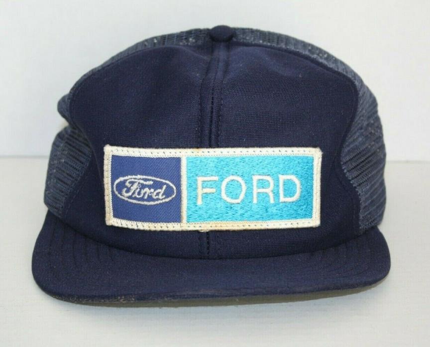 Vintage Ford Patch Trucker Hat Made USA Horizon 70s 80s Logo Trucks Snapback