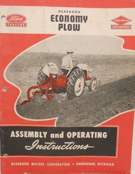 Ford, Assembly and Operating Instructions, Economy Plow...MC