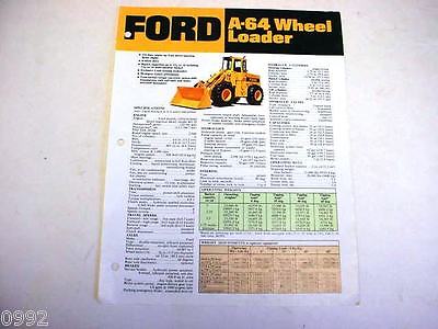 Ford A64 Wheel Loader Sales Sheet  !