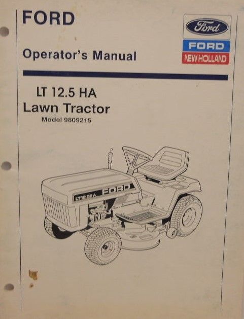 Ford, Operators Manual,LT 12.5 HA Lawn Tractor Model 9809215......MC