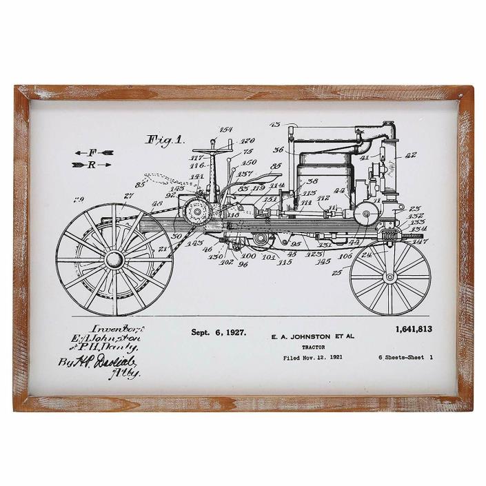 Tractor Patent Framed Sign Vintage Farmhouse Country Home Decor 22” x 15.75”