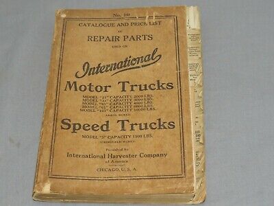 Vintage International IH Motor Trucks 21 31 41 61 101 Type S Parts Catalog 1920s
