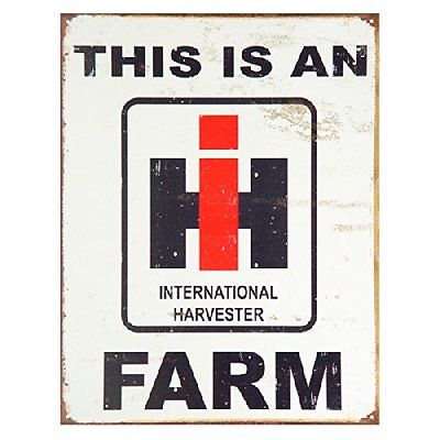 International Harvester Farm Farmall Tractor Barn Retro Vintage Metal Tin Sign