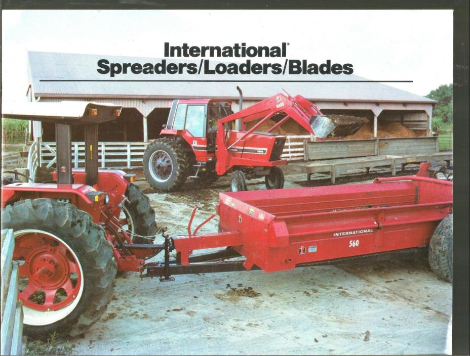 1980s INTERNATIONAL TRACTOR SPREADERS LOADERS BLADES BROCHURE