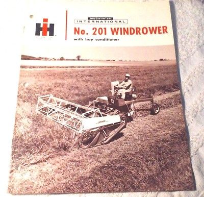 1960s IH INTERNATIONAL TRACTOR NO 201 HAY CONDITIONER WINDROWER BROCHURE