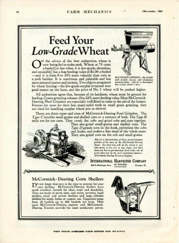 1924 International Harvester Co. - McCormic-Deering Corn Sheller & Grinder 2A003