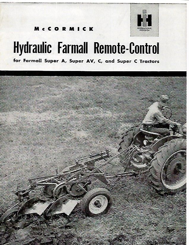 T Vintage IH McCormick Farmall Super A AV C Hydraulic Remote-Control Tractors