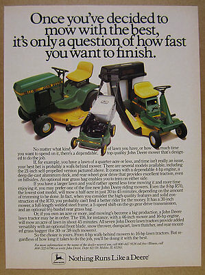 1984 John Deere 116 Tractor R70 Riding & 21 Mower photo vintage print Ad
