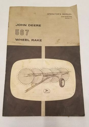 John Deere 567 Wheel Rake Operator's Owners Manual