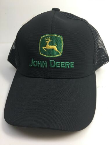 John Deere Black Adjustable Cap