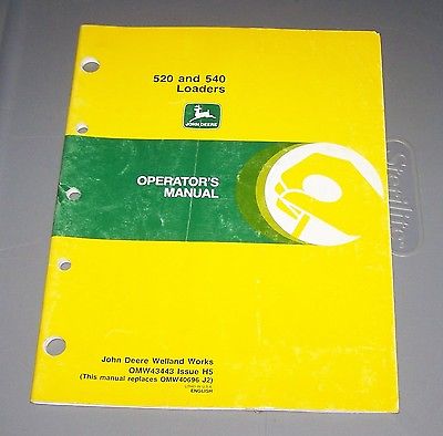 B3 John Deere 520 & 540 Loader Operators Manual OMW43443 H5