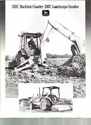 1989 JOHN DEERE TRACTOR 210C BACKHOE LOADER INDUSTRIAL BROCHURE CATALOG