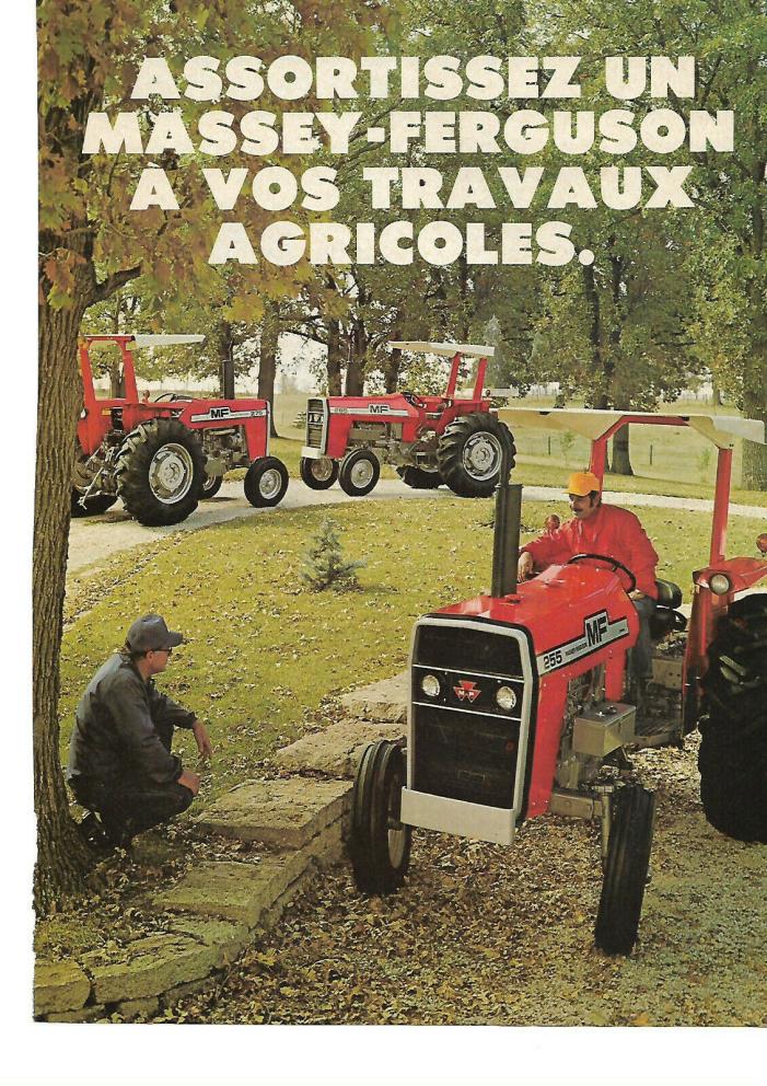 1978 MASSEY-FERGUSON 255, 265 & 275 TRACTORS ORIGINAL AD IN FRENCH