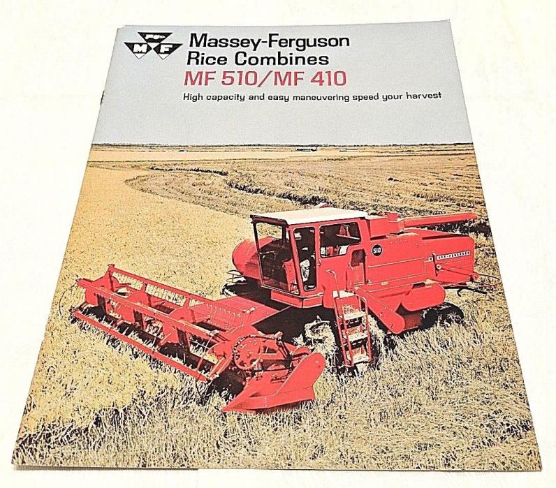 1969 Massey Ferguson MF510, MF410 Rice Combine Sales Brochure