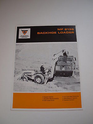 Massey-Ferguson MF 2135 Tractor Backhoe Loader Brochure Original MINT '68
