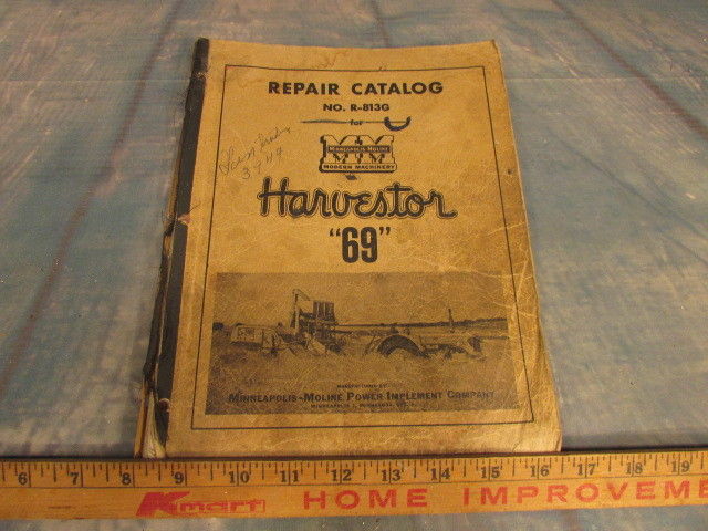 Vintage Minneapolis Moline Harvestor 69 tractor manual good shape