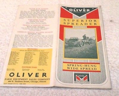 1932 OLIVER TRACTOR & HORSE DRAWN SUPERIOR SPREADER  BROCHURE ORIGINAL