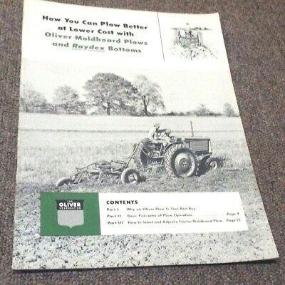 VINTAGE 1952 OLIVER TRACTOR MOLDBOARD PLOW PLOWS BROCHURE