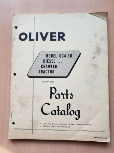 VINTAGE 1959 OLIVER MODEL OC4-3D DIESEL CRAWLER TRACTOR SALES PARTS CATALOG