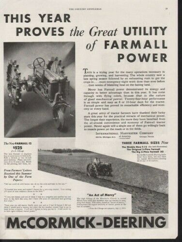 1933 MCCORMICK DEERING FARMALL TRACTOR FIELD CULTIVATE 10430